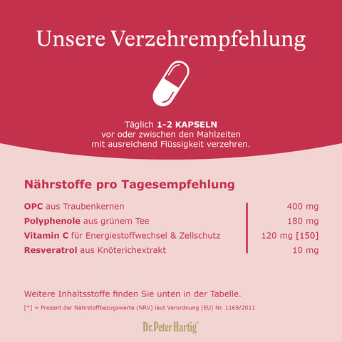OPC Trauben Power Kapseln Ermäßigte Mehrwertsteuer Dr. Peter Hartig