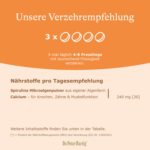 Spirulina Kalzium Ermäßigte Mehrwertsteuer Dr. Peter Hartig