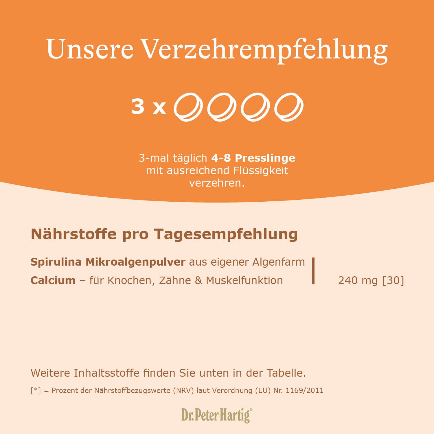 Spirulina Kalzium Ermäßigte Mehrwertsteuer Dr. Peter Hartig