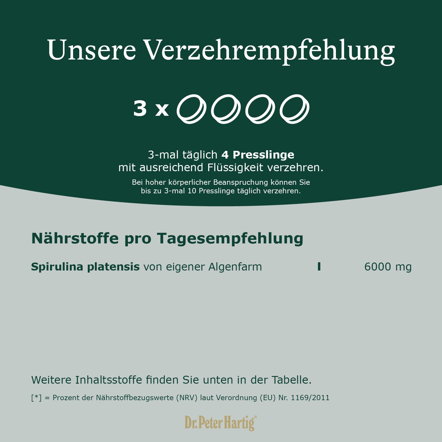Spirulina Premium Ermäßigte Mehrwertsteuer Dr. Peter Hartig