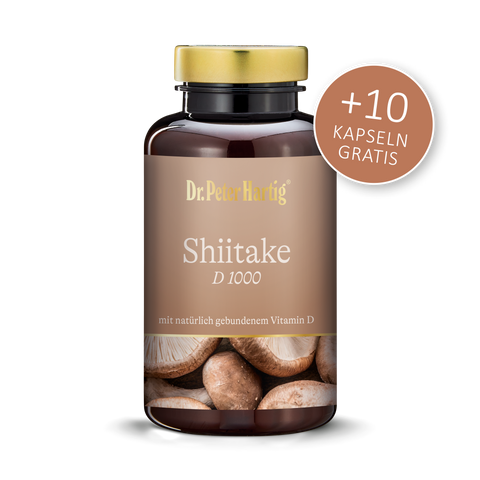 Shiitake D 1000 Ermäßigte Mehrwertsteuer Dr. Peter Hartig 120 + 10 Kapseln